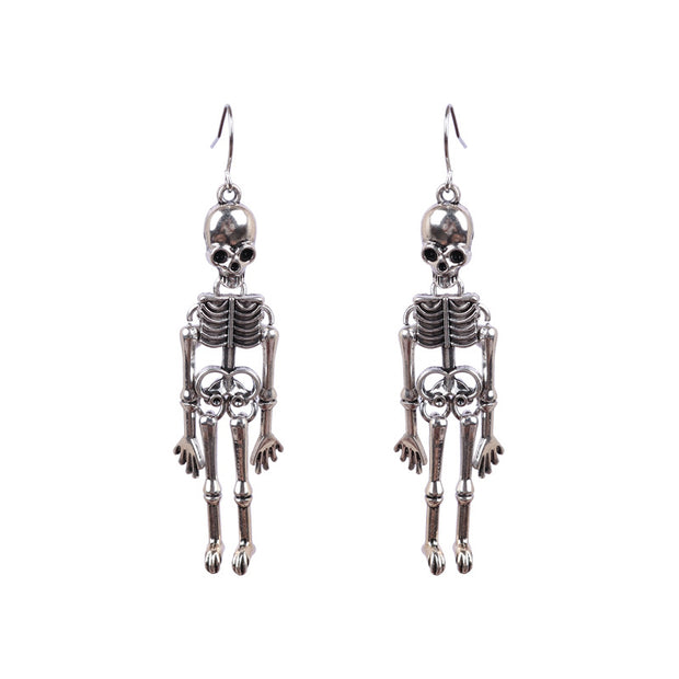 European And American Skeleton Skull Exaggerated Nightclub Earrings