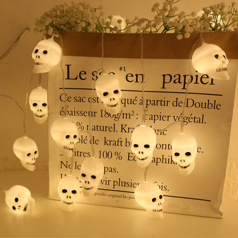Skull String Led Lights Battery-powered Christmas or Halloween Decorative Lights