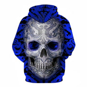 Red & Blue Dragon Skull Hoodie