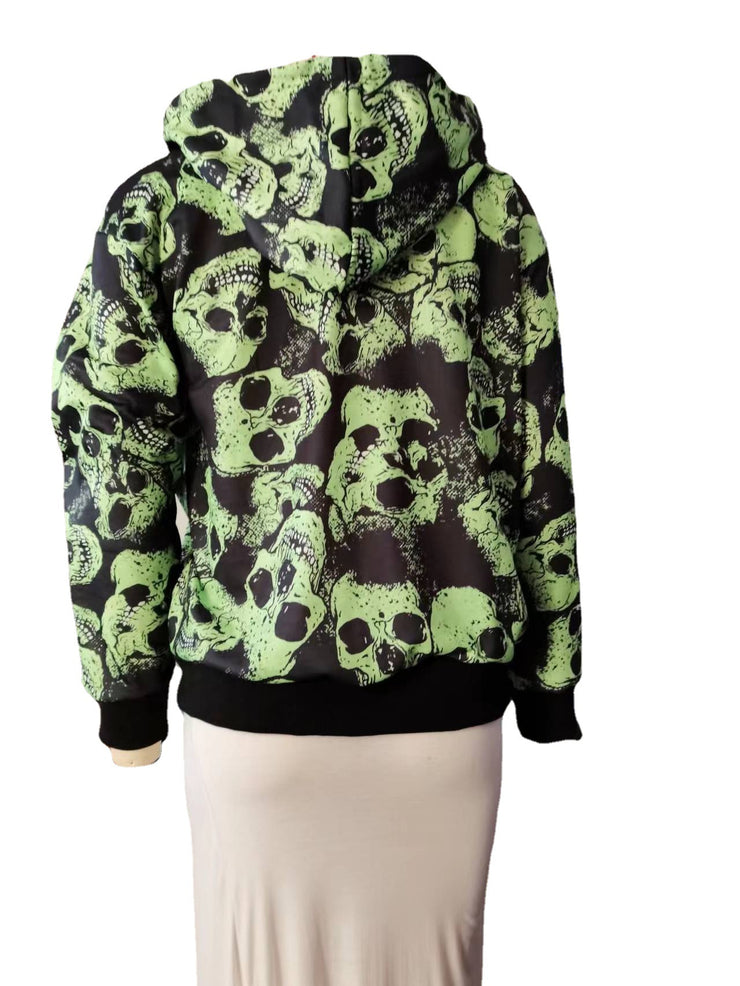 Digitally Printed Skull Sweater/Hoodie for Women