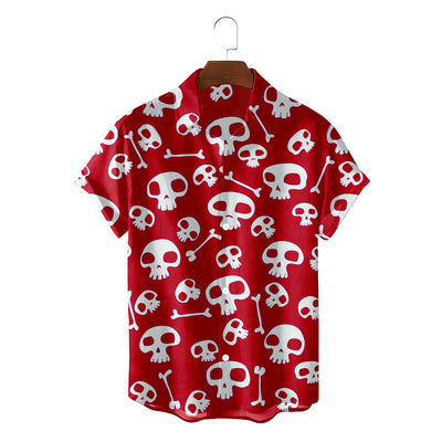 T.S.L. Summer Casual 3D Skull Men's Hawaiian Shirt