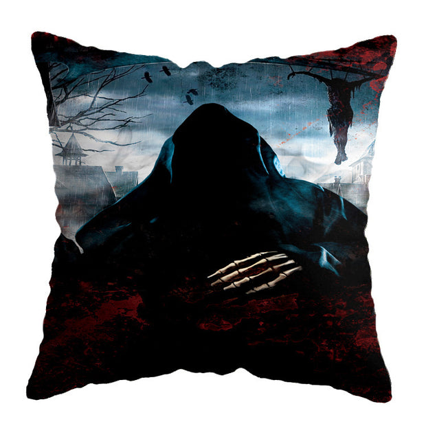 Linen Skull Halloween-inspired Nightmare Xmas Pillow Cover *29 Styles
