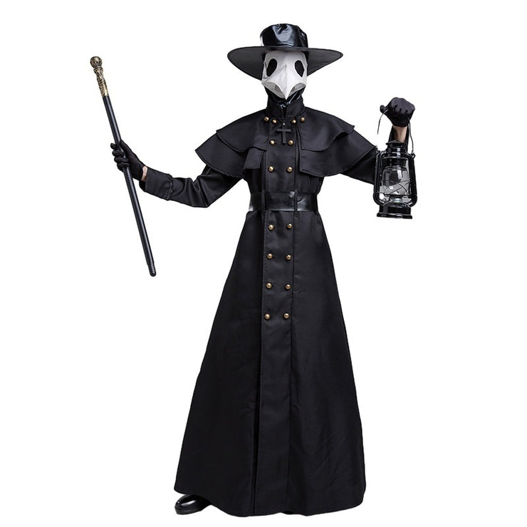 Medieval Steam Punk Plague Doctor Costume Beak Crow Long Mouth Mask