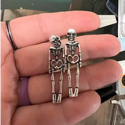 Halloween-inspired Earrings Skull Simulation of Human Skeleton w/ Detachable Skull Stud Earrings