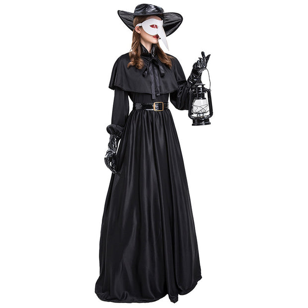 Medieval Steam Punk Plague Doctor Costume Beak Crow Long Mouth Mask