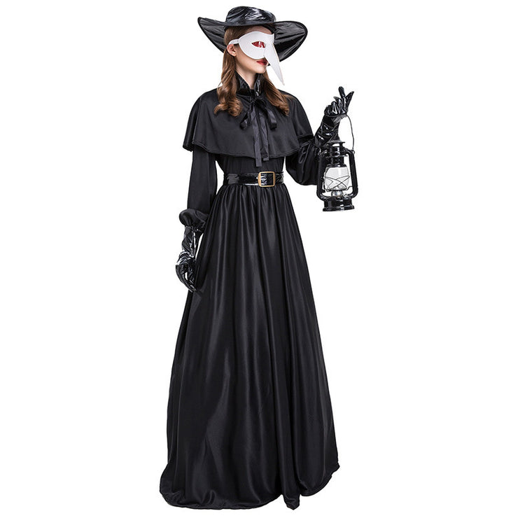 Medieval Steam Punk Plague Doctor Costume Beak Crow Long Mouth Mask