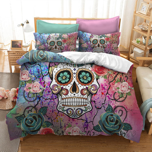 Watercolor Sugar Skull & Flower Bedding Series