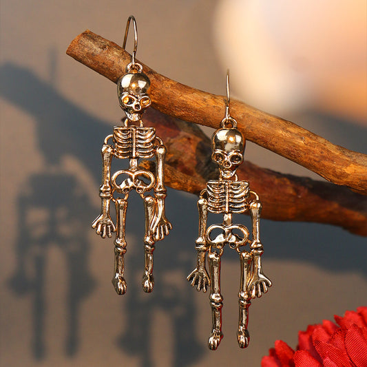European And American Skeleton Skull Exaggerated Nightclub Earrings