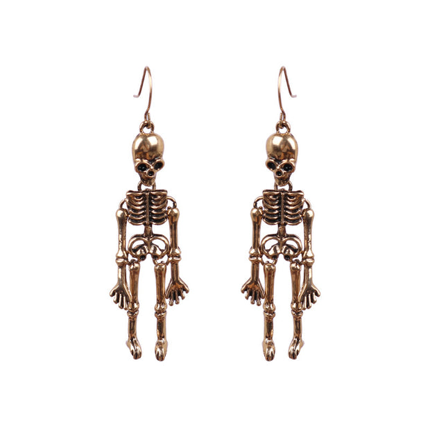 European And American Skeleton Skull Exaggerated Nightclub Earrings