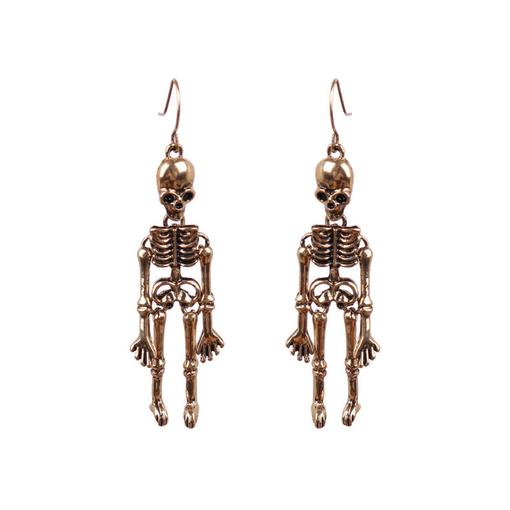 European And American Skeleton Skull Exaggerated Nightclub Earrings