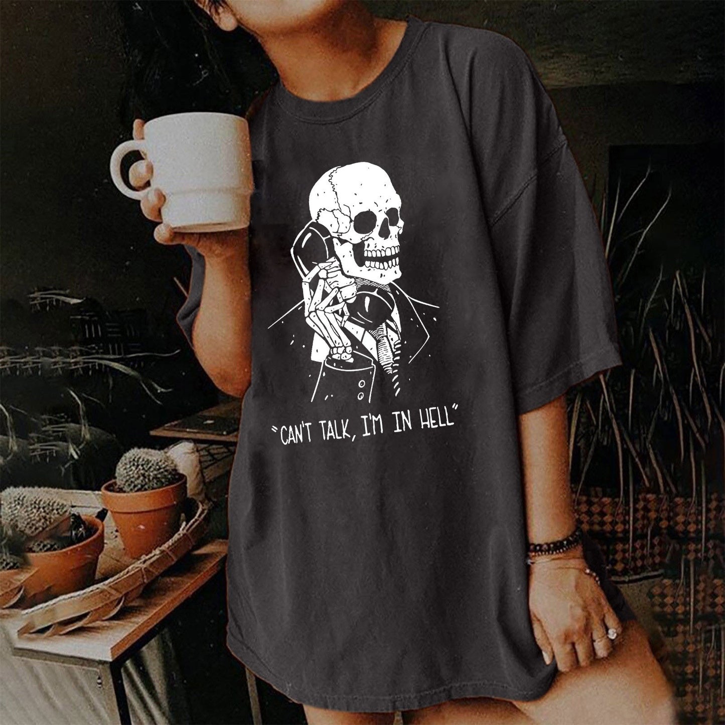 Women's Short Sleeved Vintage T-shirt Skull Print High Street Fashion *14 Styles