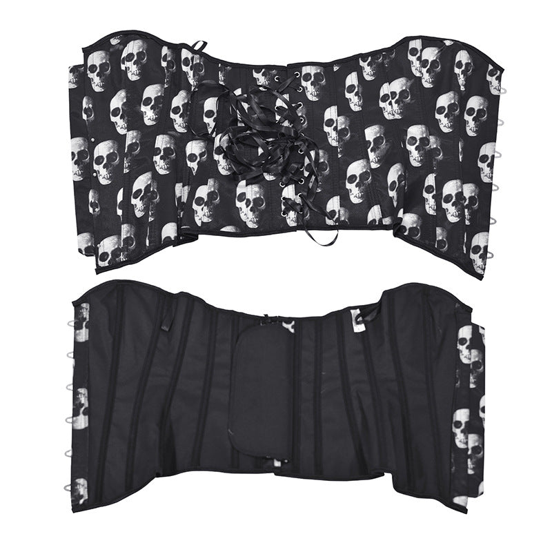 Women's Fashion Simple Skull Printed corset Shapewear