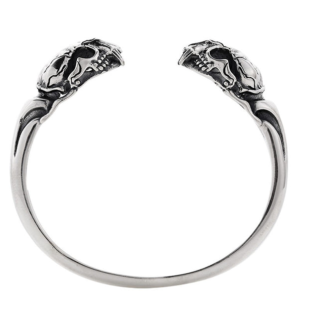 Men's S925 Sterling Silver Beast Skull Bracelet