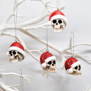 A Christmas Hat Skull Ornament