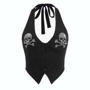 European And American Hot Girl Slim Fit Wild Skull Vest Women