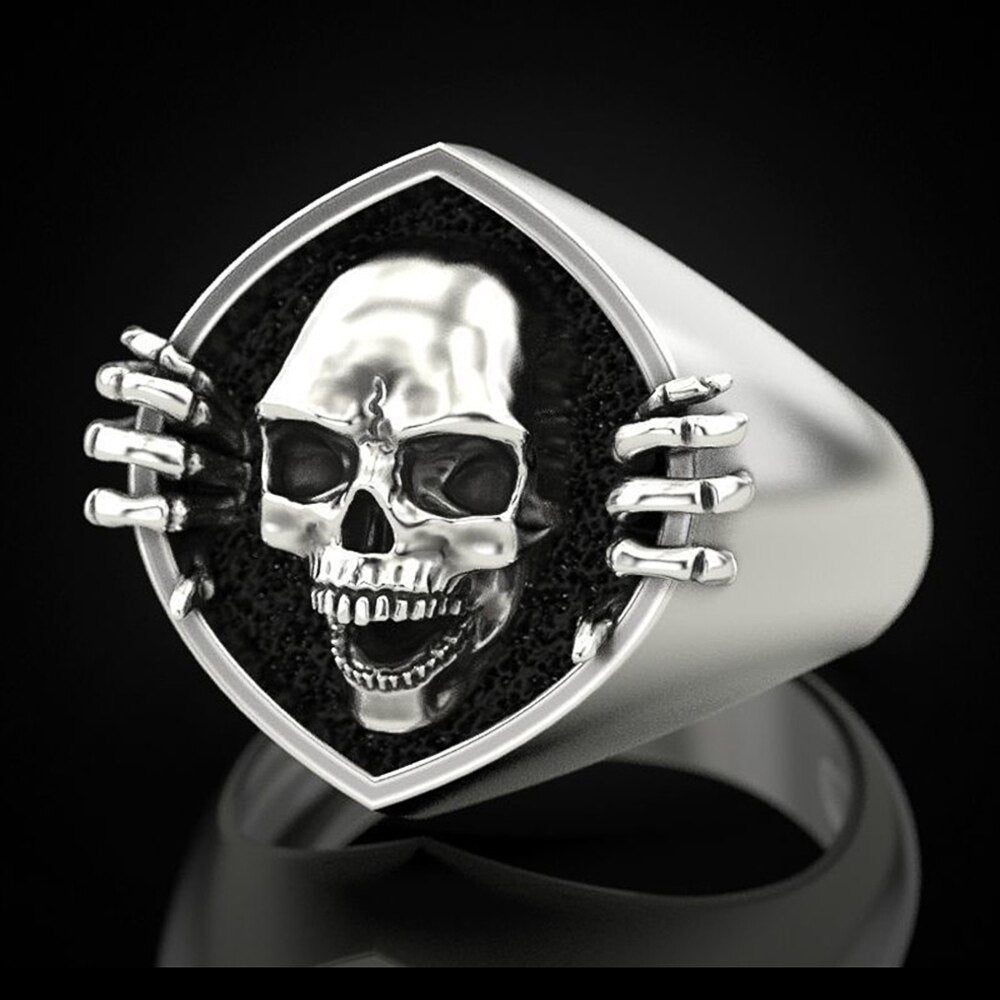 Retro Punk Skull Men's Ring
