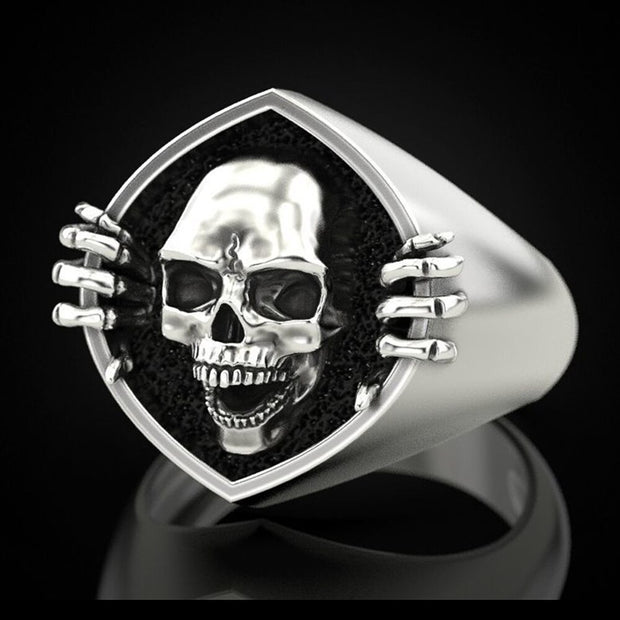 T.S.L. Retro Punk Skull Men's Ring