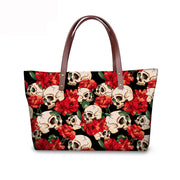 Skull print portable crossbody bag