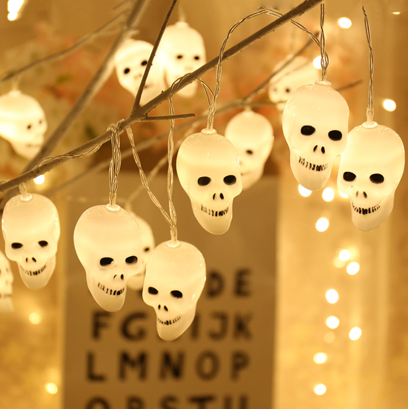 Skull String Led Lights Battery-powered Christmas or Halloween Decorative Lights