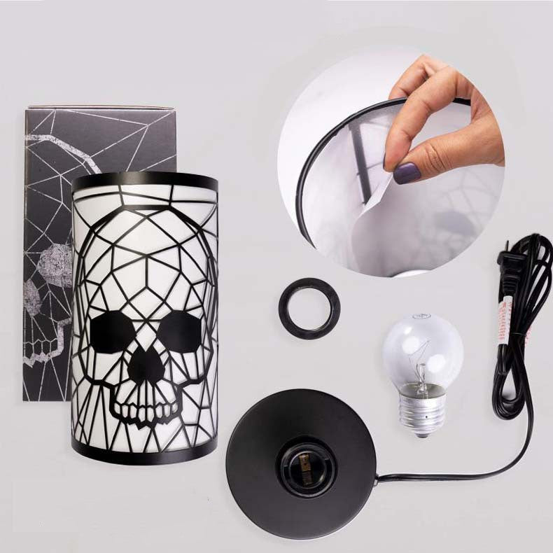 Halloween-Inspired Skull Decoration for a Festive Atmosphere, USB Iron Table Lamp