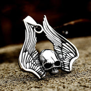 Men's Vintage Stainless Steel Winged Skull Pendant
