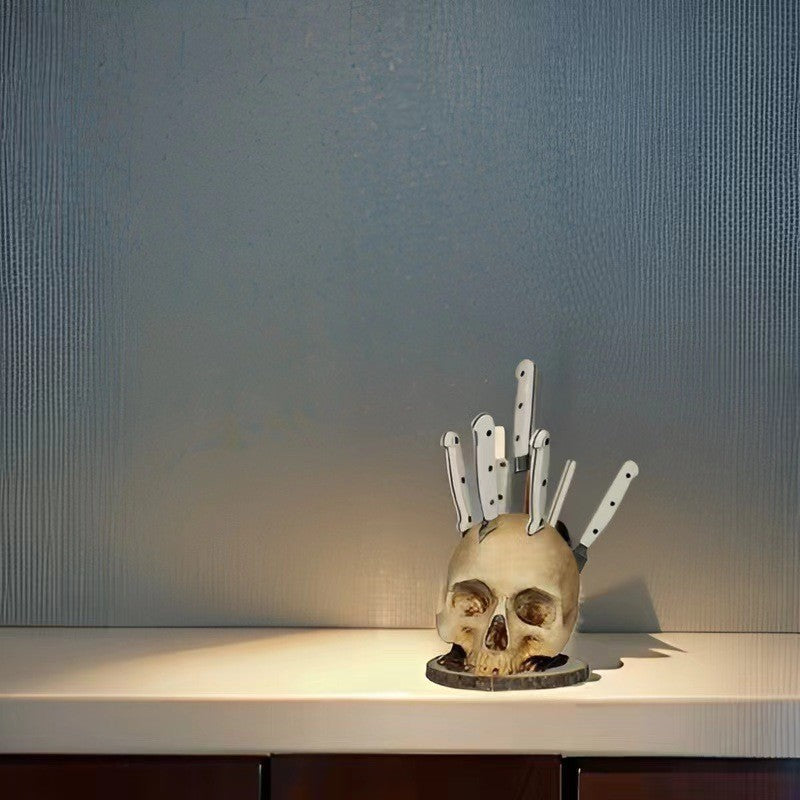 Butcher Block/ Skull Knife Holder