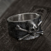 Skull head sterling Black Copper Ring