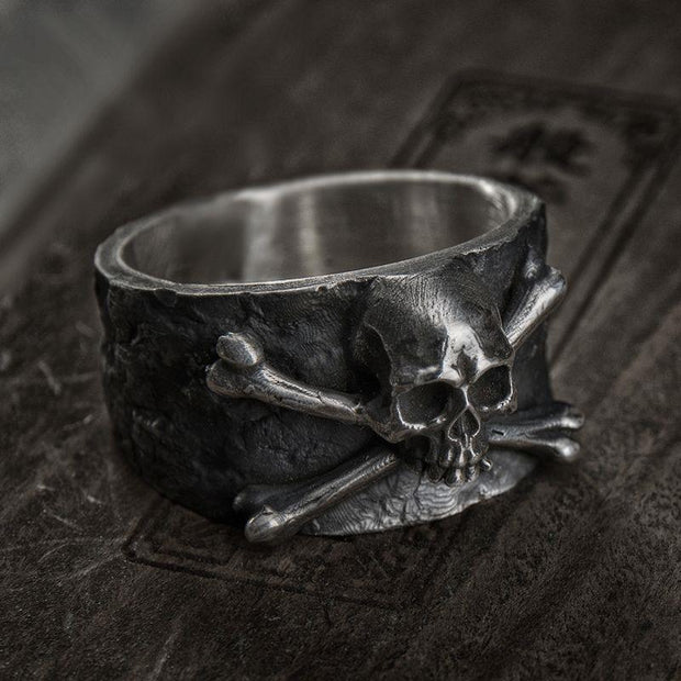 Skull head sterling Black Copper Ring
