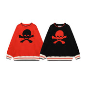 American Skull Jacquard Vintage Design Sweater
