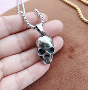 Men's stainless steel skull necklace