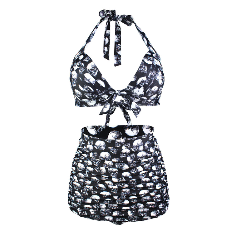 Women's two-piece Skull printed Bikini set