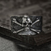 Skull head sterling Black Copper Ring