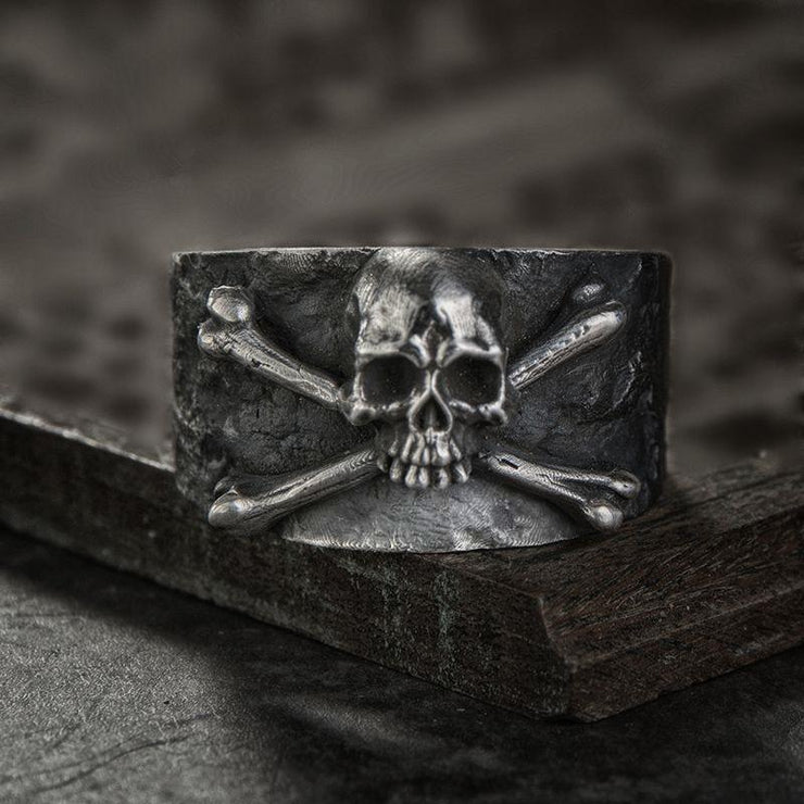 Skull head sterling Black Copper Ring