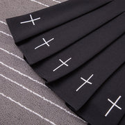 Pleated embroidered skirt