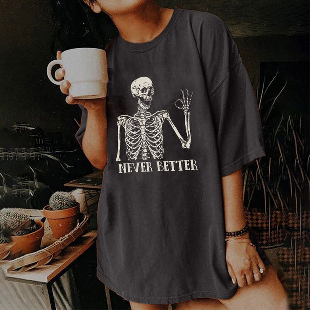 Women's Short Sleeved Vintage T-shirt Skull Print High Street Fashion *14 Styles