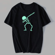 New Skull hip-hop T-Shirt with Luminous Print
