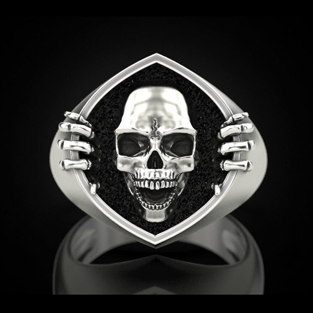 Retro Punk Skull Men's Ring