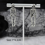 Halloween-inspired Earrings Skull Simulation of Human Skeleton w/ Detachable Skull Stud Earrings