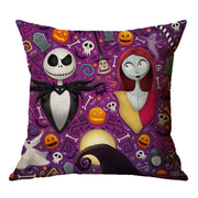 Linen Skull Halloween-inspired Nightmare Xmas Pillow Cover *29 Styles