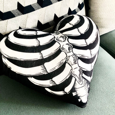 Skeleton Cushion all Rooms Skull Rack Heart