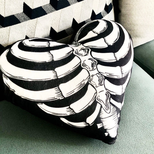 Skeleton Cushion all Rooms Skull Rack Heart