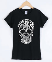 Skull short sleeve " Live Free or Die Trying ", Love hate t-shirt blk & wht