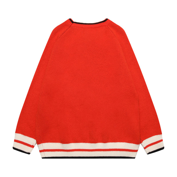 American Skull Jacquard Vintage Design Sweater