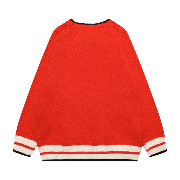 American Skull Jacquard Vintage Design Sweater