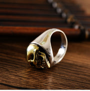 S925 Silver, One Side Domineering Skull Ring