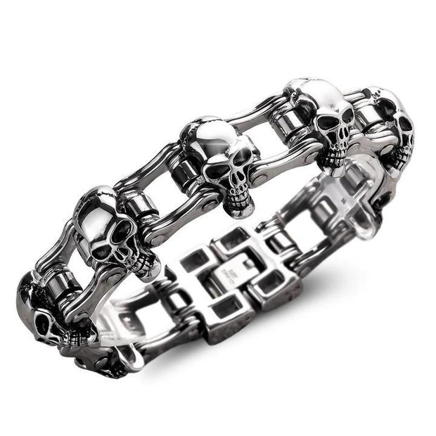 T.S.L. Chain Linked Skull Cuff Bracelet