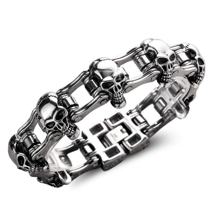 T.S.L. Chain Linked Skull Cuff Bracelet
