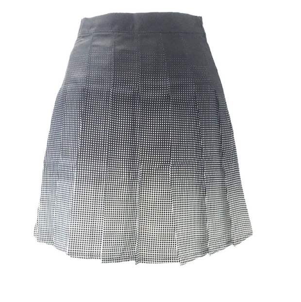 Retro Harajuku Plaid Wave Dots Skirt Women Gothic