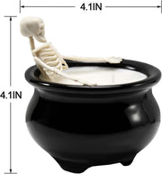 Halloween-Inspired Fluorescent Skeleton/Skull Gothic Candle Cauldron Ornament