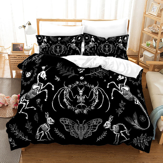 Household Acherontia Lachesis Printed Bed Sheet Bedding Set *9 styles